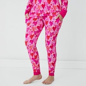 NIB Little Sleepies Pink Hearts & Crafts Women's Pajama Pants - M